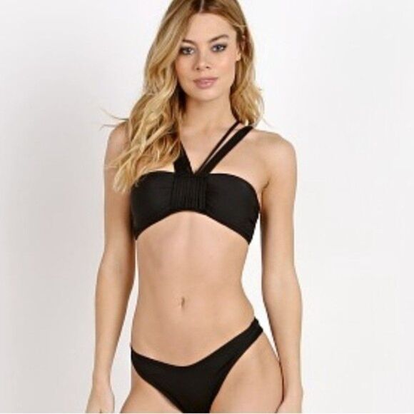 L*Space St Tropez Bikini Top Black Womens Size XS - Picture 3 of 8